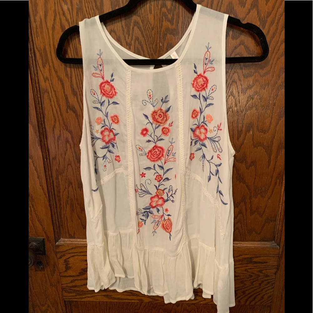 white flowy tank top